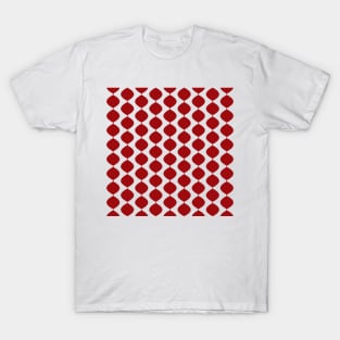 Mid Century Modern Retro 60s Waves Pattern  (Red Dark) T-Shirt